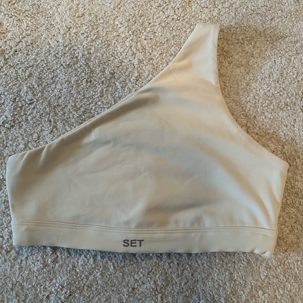 Cream one shoulder sportsbra - set active - luxform - small